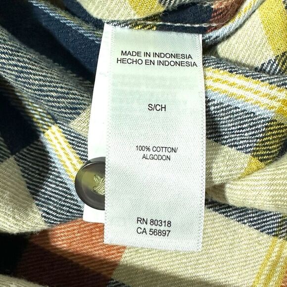 Lucky Brand Men's Flannel Orange Multi Plaid Size Small - Picture 13 of 14